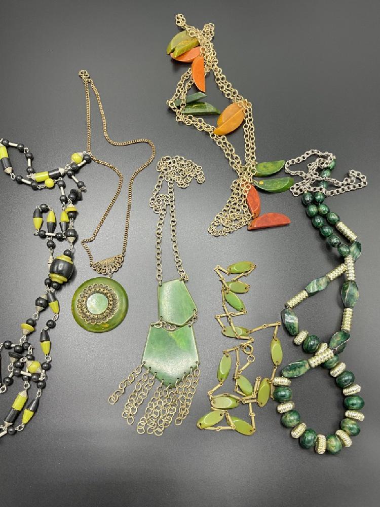 Six (6) Bakelite and Metal Necklaces (1 of 5)