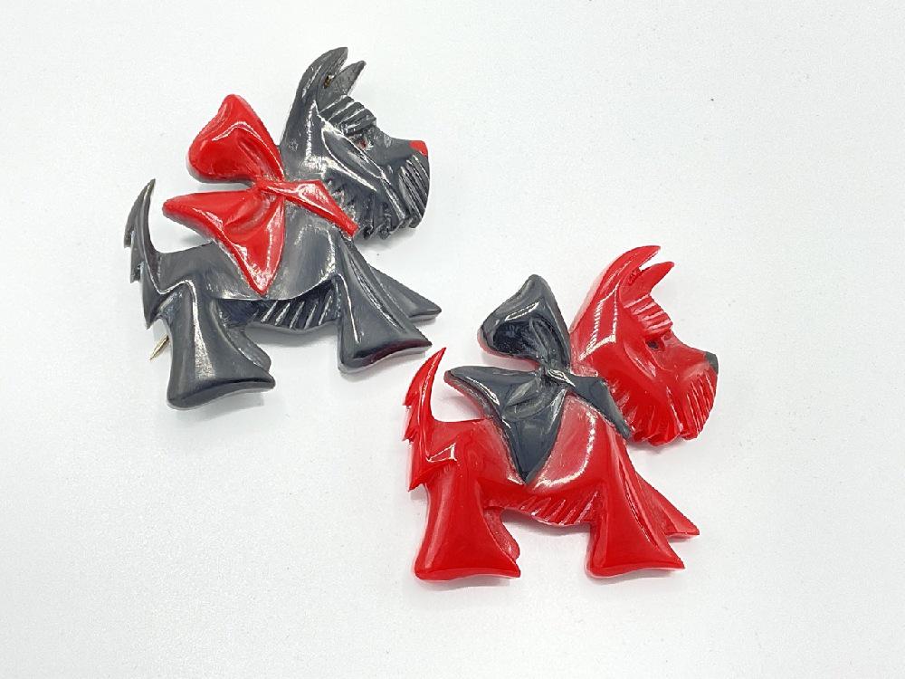 Two /2) Scotty Dog Large Size Brooches (1 of 3)