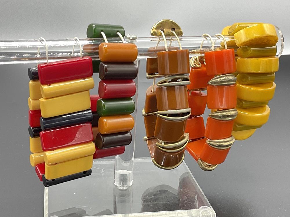 Five (5) Vintage Bakelite Stretch Bracelets (1 of 5)