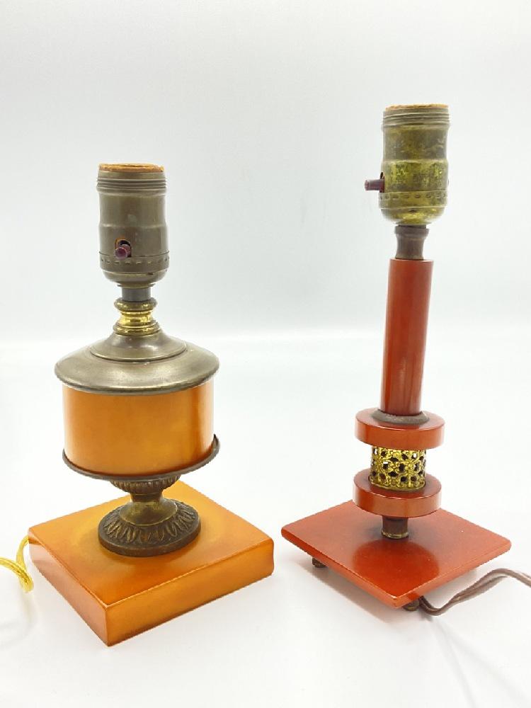 Two (2) Single Vintage Bakelite Table Lamps (1 of 3)