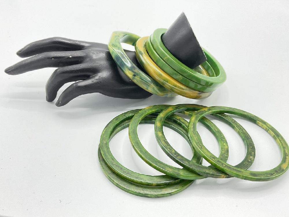 Nine (9) Green Creamed Spinach Bangles (1 of 4)