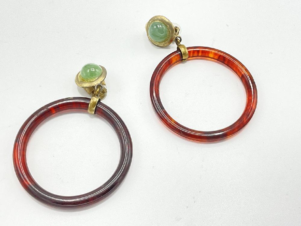 A Pair of Bergere Bakelite Hoop Earrings (1 of 4)