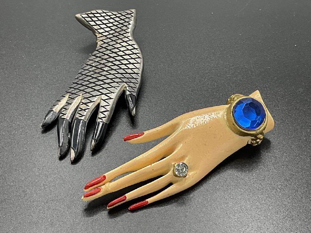 Two (2) Vintage Hand Pins (1 of 4)