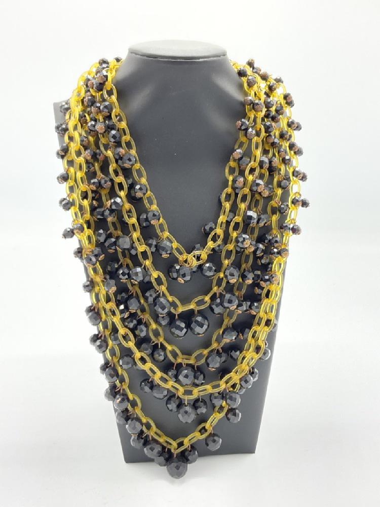 Exceptional Early Five Strand Cherry Amber Bakelite Bead Necklace (1 of 8)