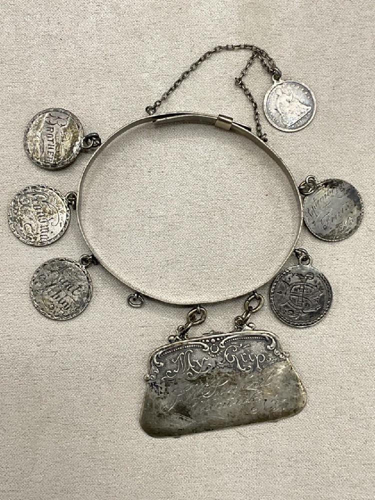 19th c. "Love Token" Silver Bracelet (1 of 8)