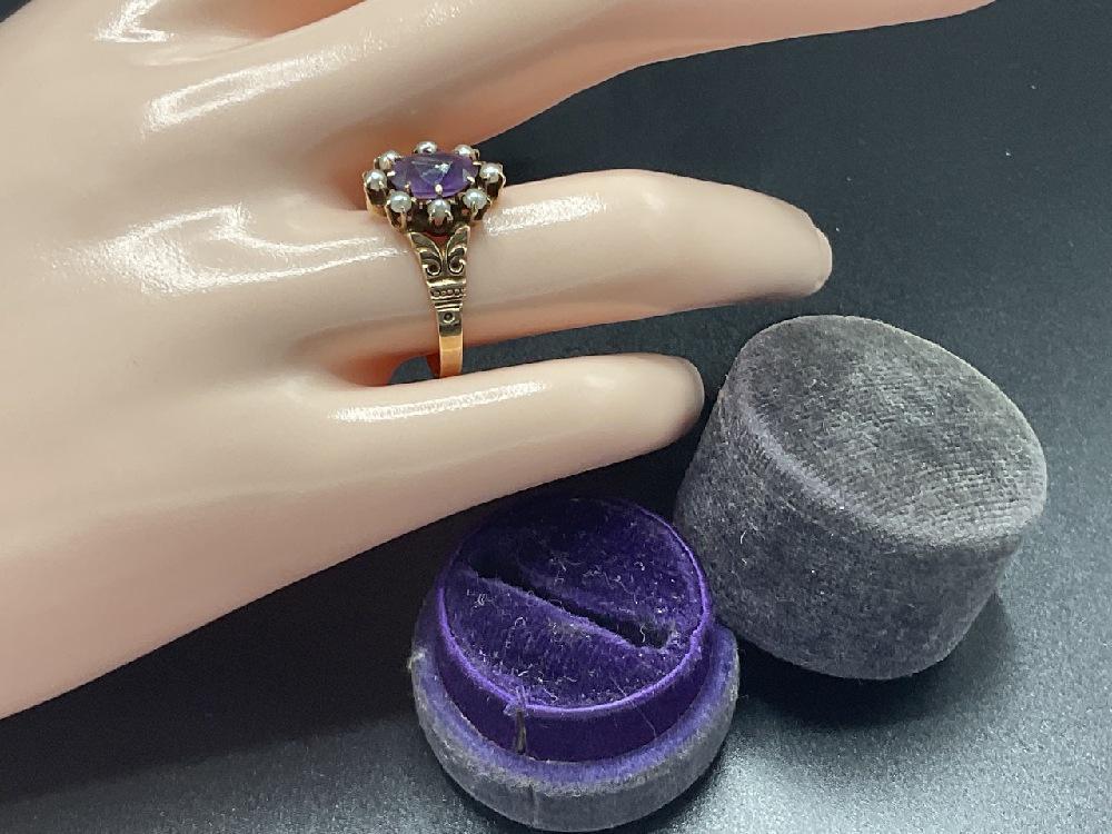 14K Rose Gold Amethyst And Pearl Ring (1 of 4)