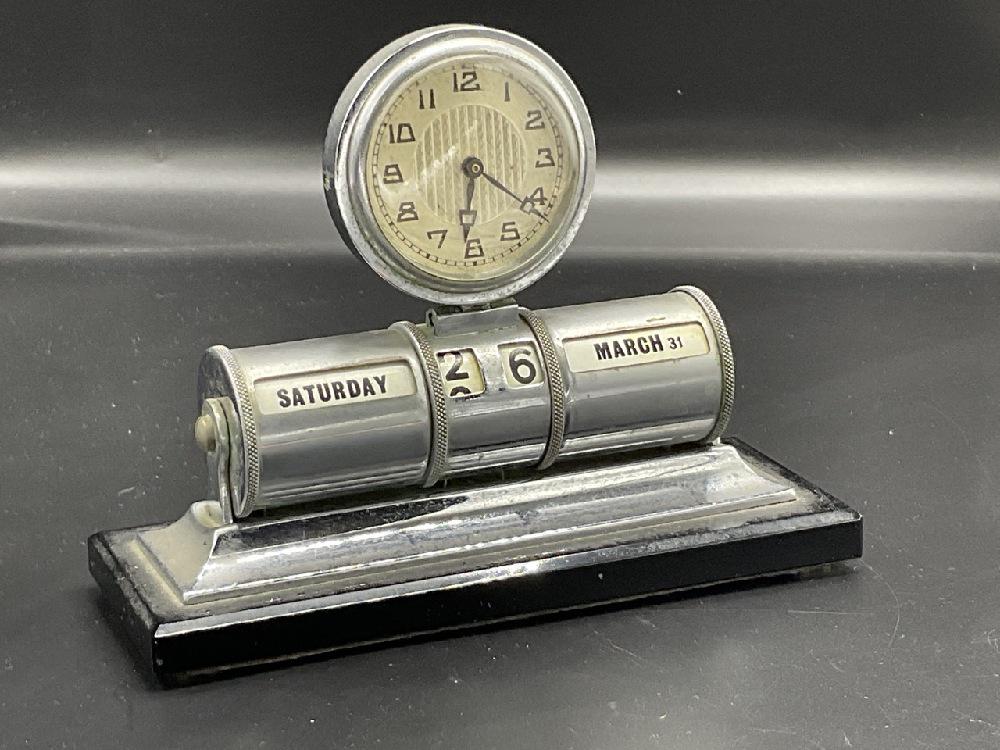 Vintage 1930's Art Deco Perpetual Calendar Desk Clock (1 of 4)