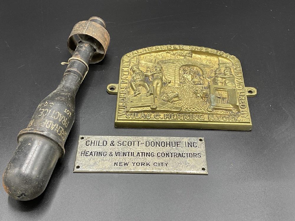 NYC Curious Lot w/ Test Grenade, Safe Plaque Etc. (1 of 3)