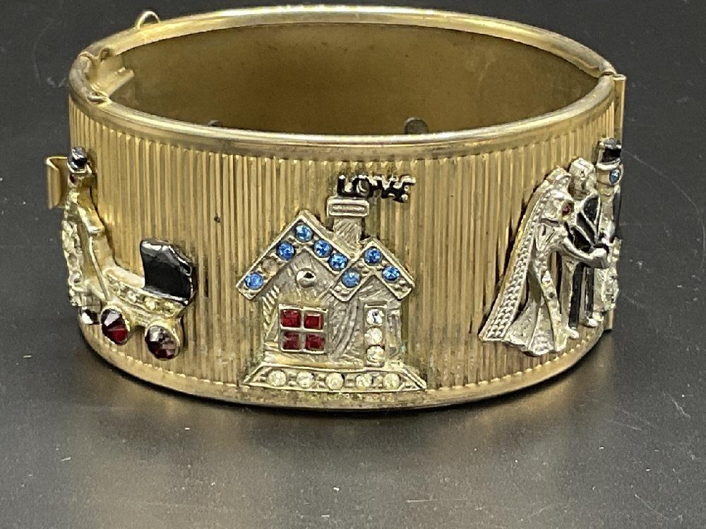 40's Costume Jewelry Rhinestone Bracelet (1 of 5)