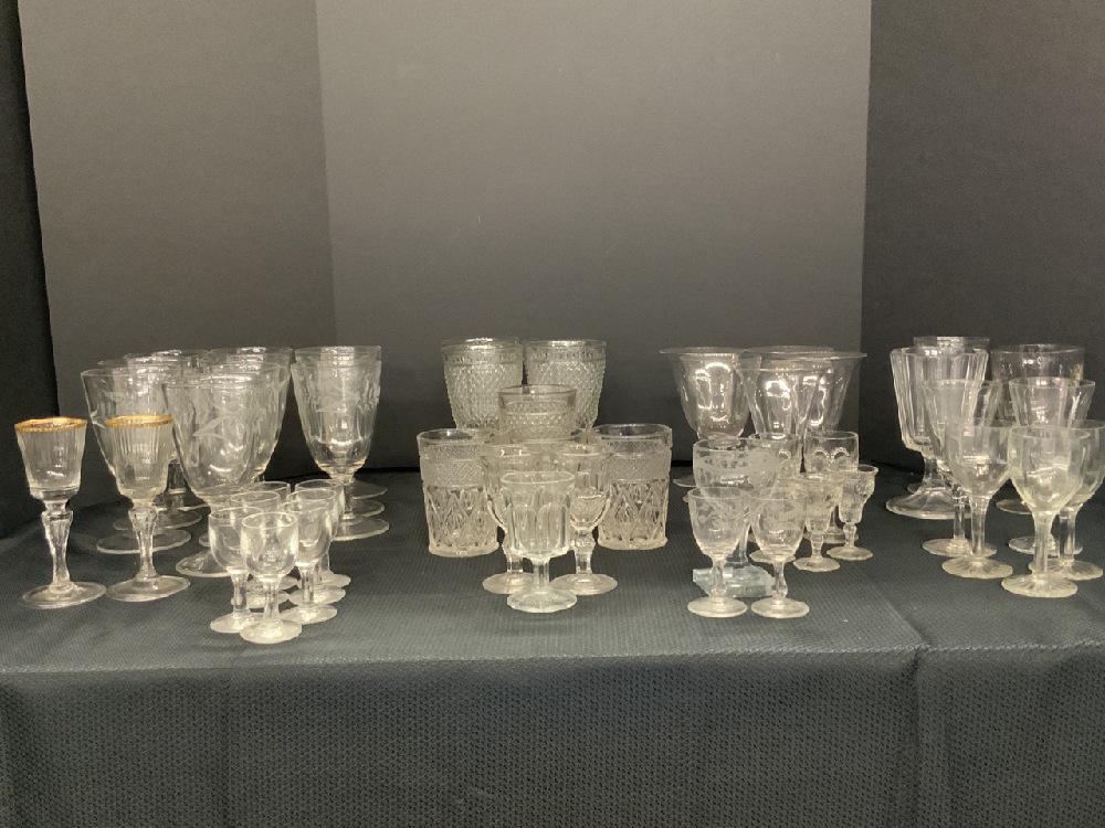 Estate Compiled 19th c. American Glassware: Estate Compiled 19th century goblets, cordials and related glassware. As seen in photograph preview.