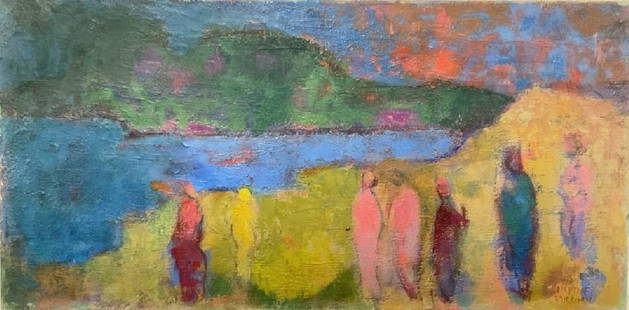 Martin Friedman (1896-1980) "Seven Figures": Martin Friedman (1896-1980 Hungary, Provincetown, Mass and Brooklyn, NY) Titled: “Seven Figures"Oil on canvas Signed lower right.Dimensions: 12" X 24"Provenance: Estate Of Arnold Friedman by des