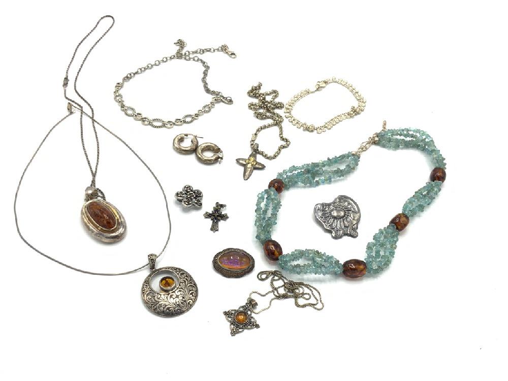 Compiled Jewelry Group, Amber, Sterling Silver.. (1 of 7)
