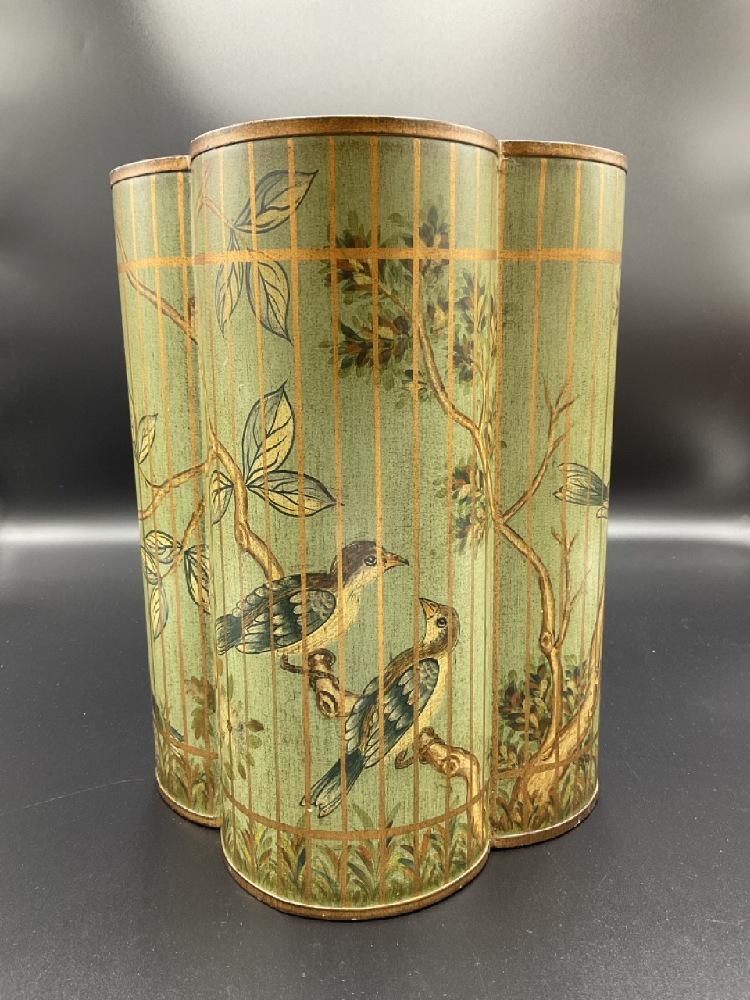 Maitland-Smith Receptacle / Trash Can: Maitland-Smith Receptacle.Dimensions: 11” H x 8 1/2” W Very Good Condition,Please See Preview Photographs.