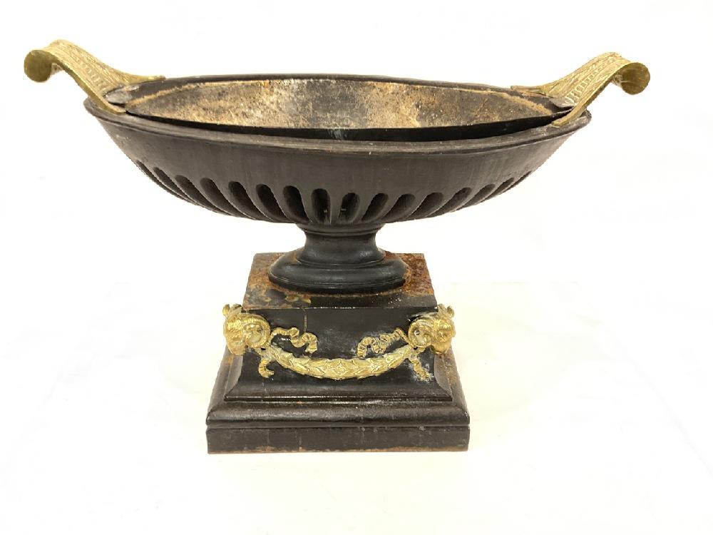 Antique Cast Iron And Bronze Urn Planter (1 of 7)