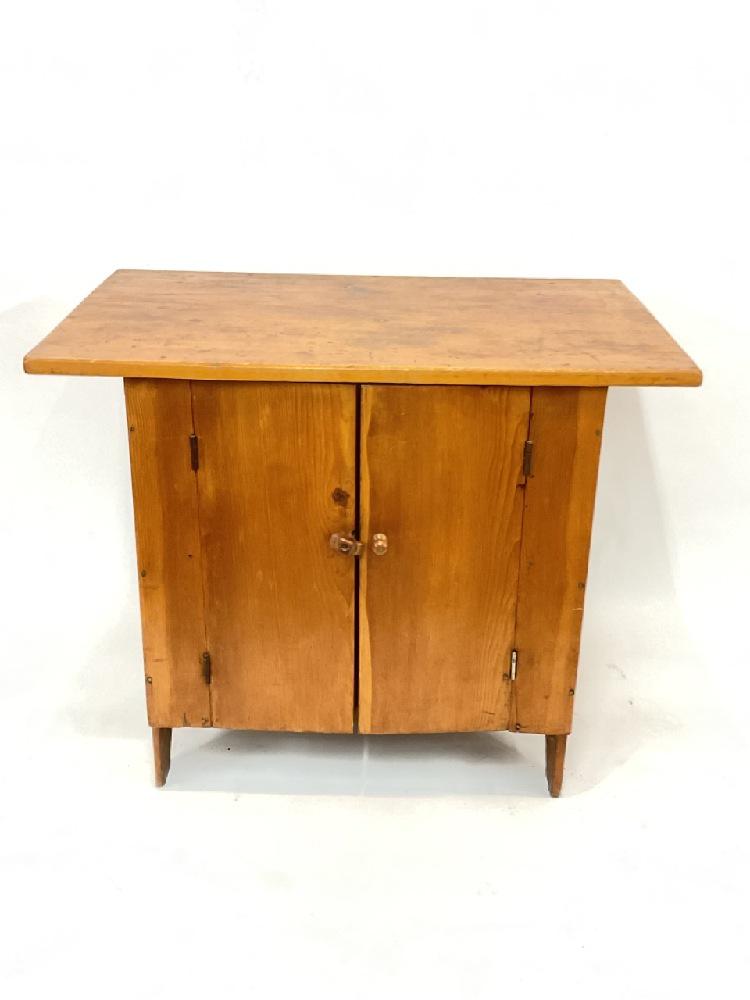 19th c. Country Pine Two Door Cabinet (New York) (1 of 8)