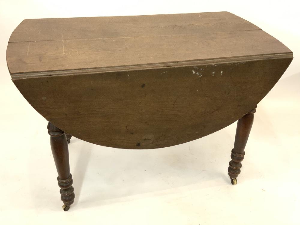 Antique Elm Wood Drop Leaf Table (1 of 4)