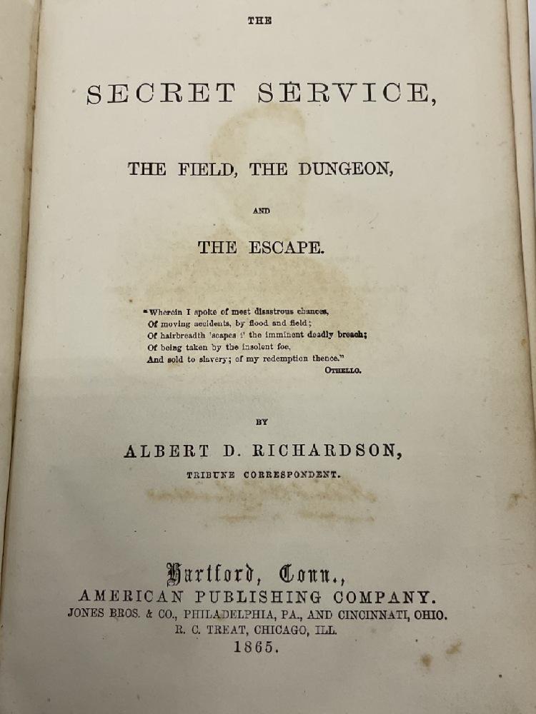 Richardson Albert G. Civil War- Secret Service 1865 (1 of 3)