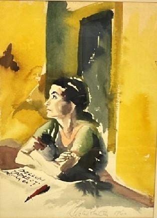 Hector Whistler (1905-1978) NYC Apartment Scene (1 of 3)