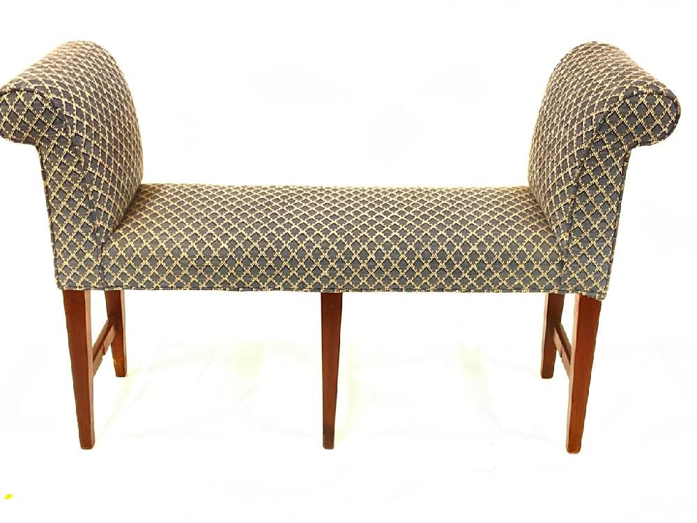 Blue Upholstered Bench Seat (1 of 3)