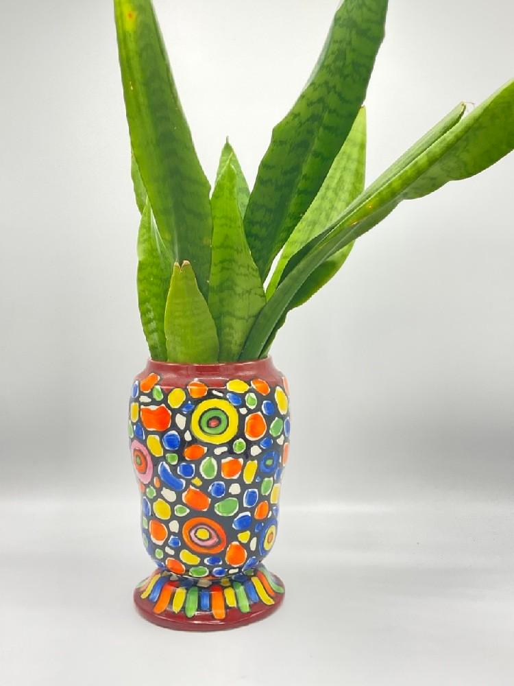 Vintage Colorful Czechoslovakian Porcelain Vase (1 of 5)