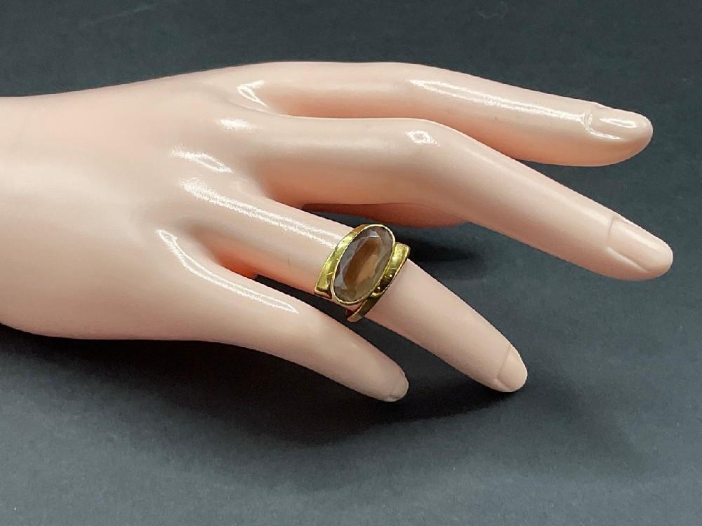 18K Yellow Gold Smokey Topaz Gemstone Ring (1 of 5)