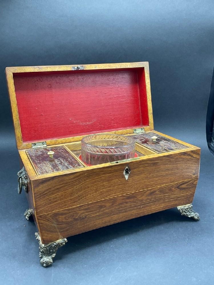 19th c Rosewood Tea Caddy (1 of 6)