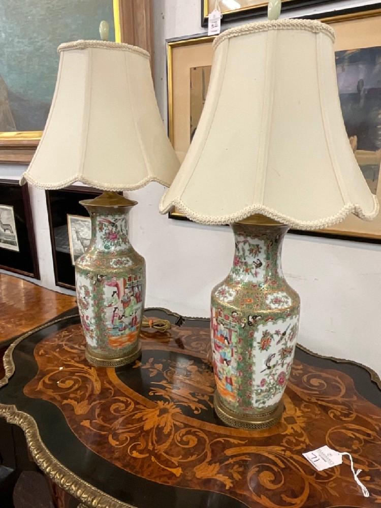 A Pair, Chinese Porcelain Table Lamps (1 of 6)