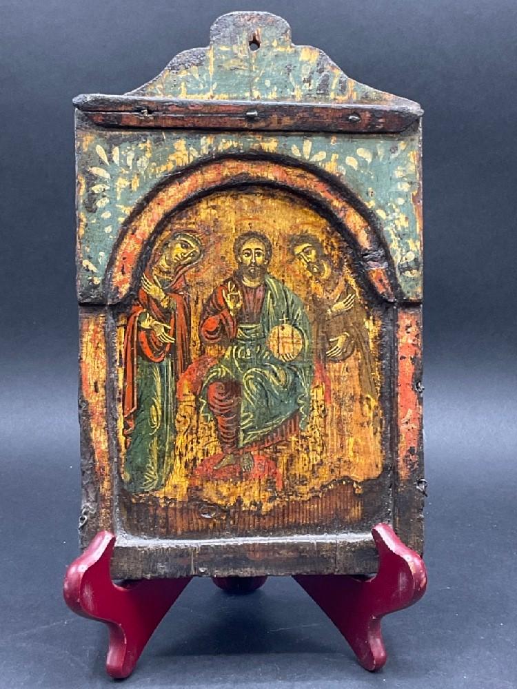 Jesus Christ with Mary and John the Baptist Wood Icon (1 of 6)