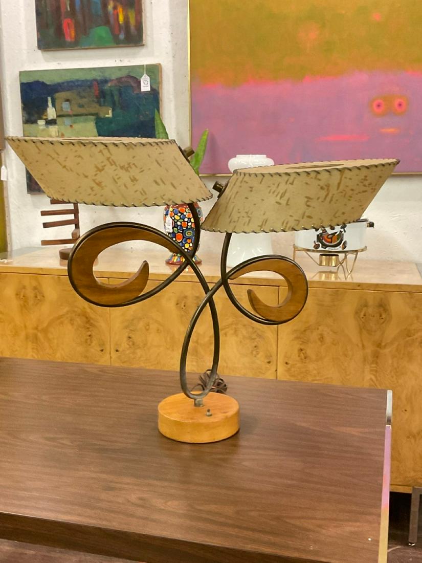 1950's MCM Metal/Maple Wood Table Lamp (1 of 12)