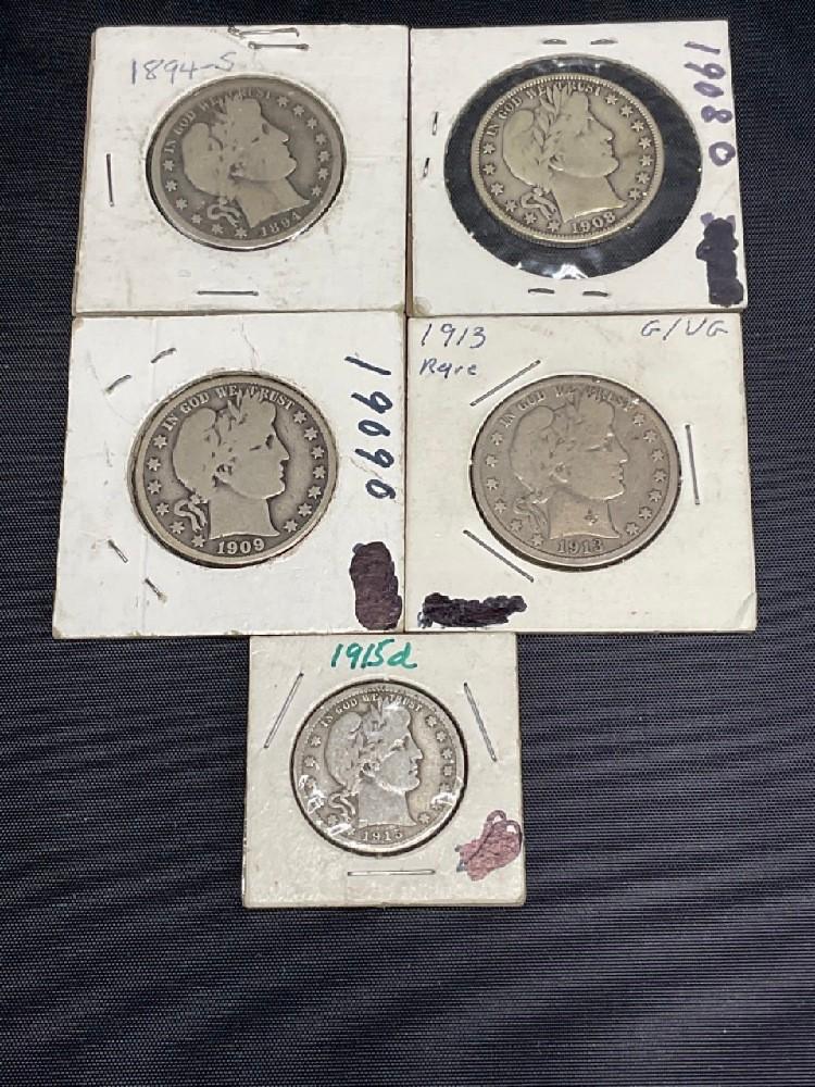 U.S. Barber Half and Silver Quarter Lot (1 of 3)