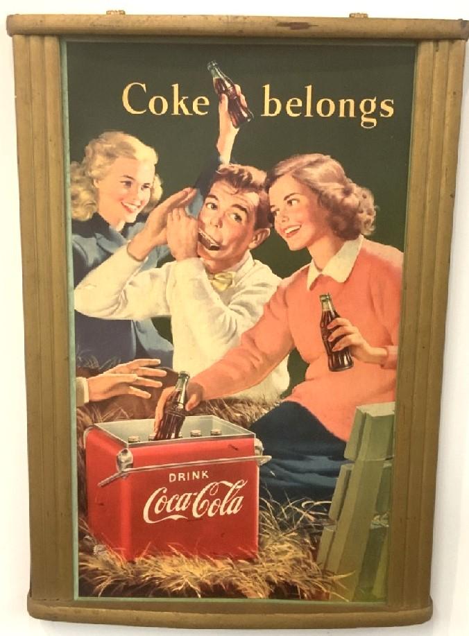 1950 Original Framed Cocal Cola Advertising Litho Sign (1 of 6)