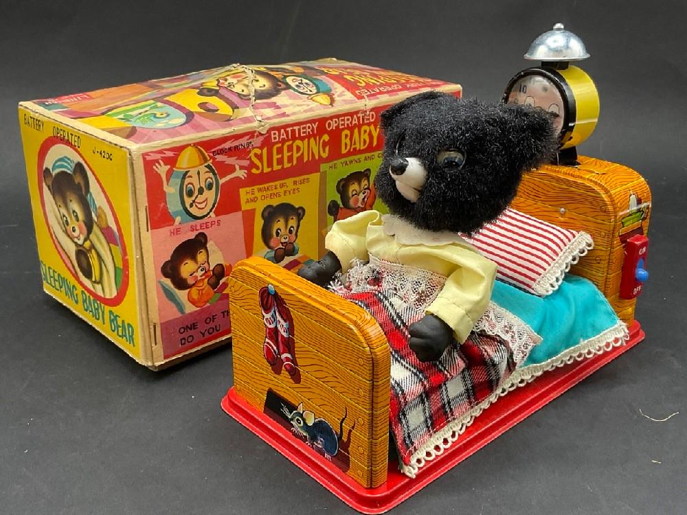 822. Sleeping Baby Bear Toy. Japan, Linemar, 1950s. 822. Sleeping Baby Bear Toy. Japan, Linemar, 1950s.