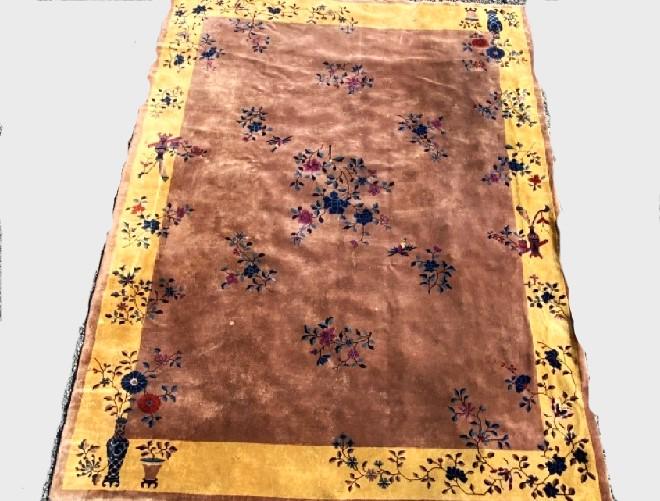 Chinese Art Deco Hand Woven Wool Carpet 11ft X 9ft (1 of 9)