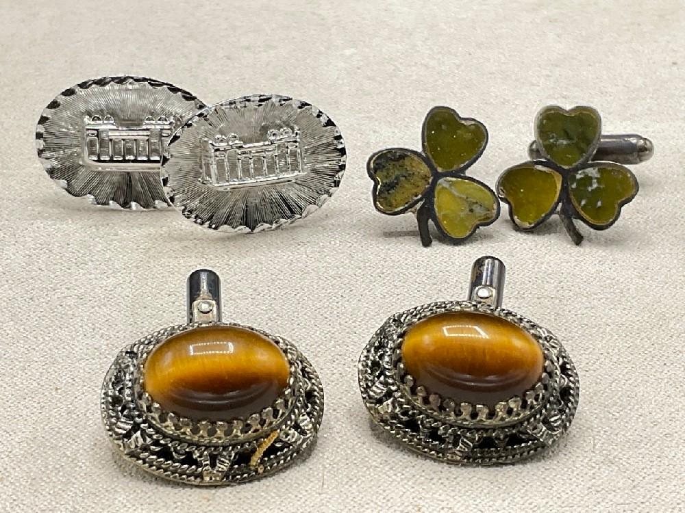 Three (3) Sterling Silver Estate Found Cufflinks (1 of 3)