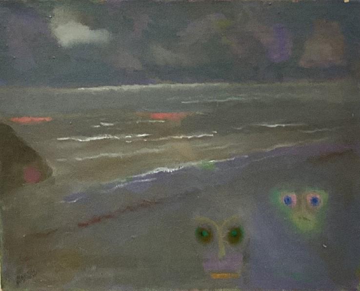 Martin Friedman (1896-1980 Brooklyn/Provincetown) Shore and Faces: Martin Friedman (1896-1980 Brooklyn/Provincetown) Titled: Shore and Faces #49Oil on canvas.Dimensions: 16" X 28"Signed Lower Left.