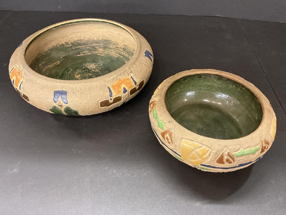 Two (2) Roseville Mostique Pottery Bowls (1 of 3)