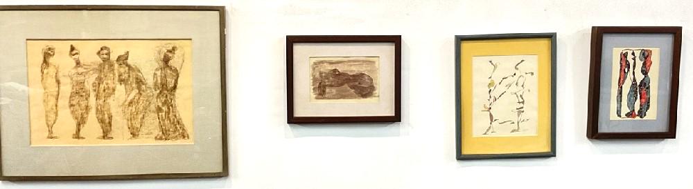 Martin Friedman (1896-1980) Four (4) Mixed Media Paintings: Martin Friedman (1896-1980) Four (4) Mixed Media Paintings