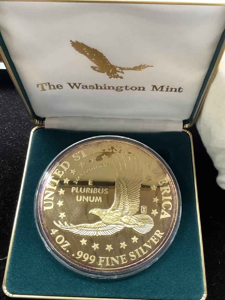 hUGE 2000 Quarter Pound Golden Silver Proof Round (1 of 4)