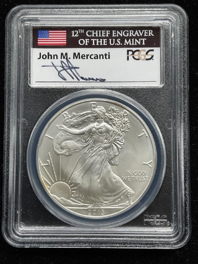 2013 American Silver Eagle PCGS MS69 John Mercanti Hand Signed (1 of 2)