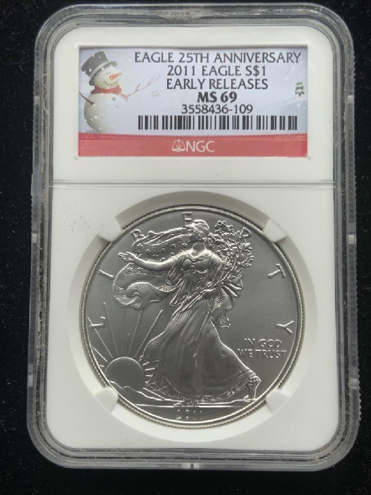 2011 American Silver Eagle NGC MS69 (1 of 2)