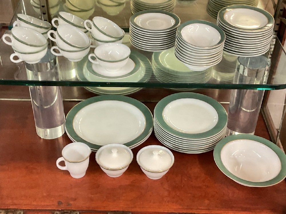 Vintage Pyrex Kitchen Glass Dinnerware w/ Green Trim (1 of 5)