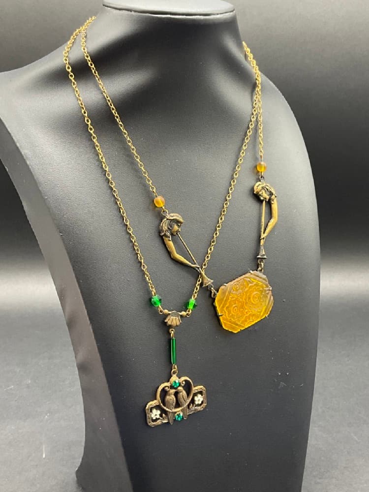 Two (2) Art Nouveau 1920's Czech Glass Necklaces (1 of 7)