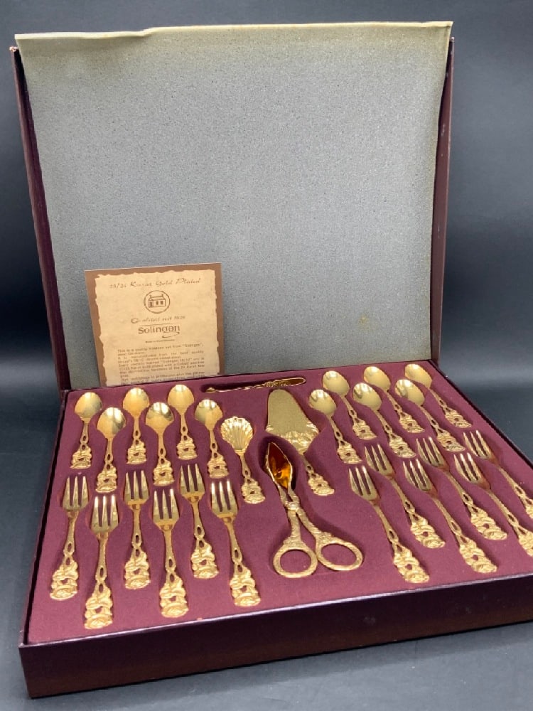 Solingen West Germany 23/24K Gold Hostess Set (1 of 4)
