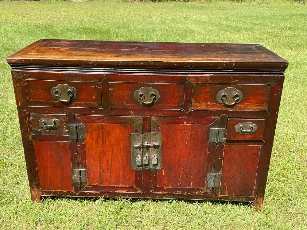 18th Century Chinese Red Lacquered Locking Chest (1 of 5)