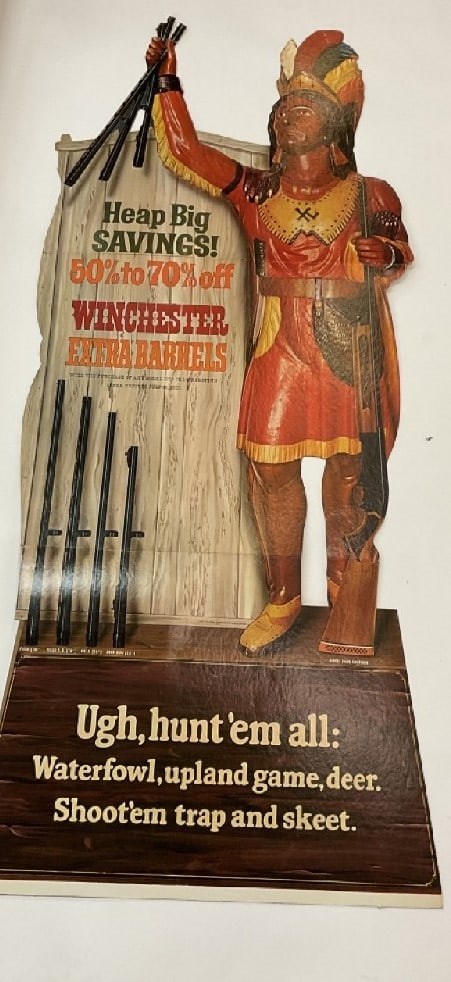 1960's Winchester Cigar Store Indian Display Advertising Sign (1 of 8)