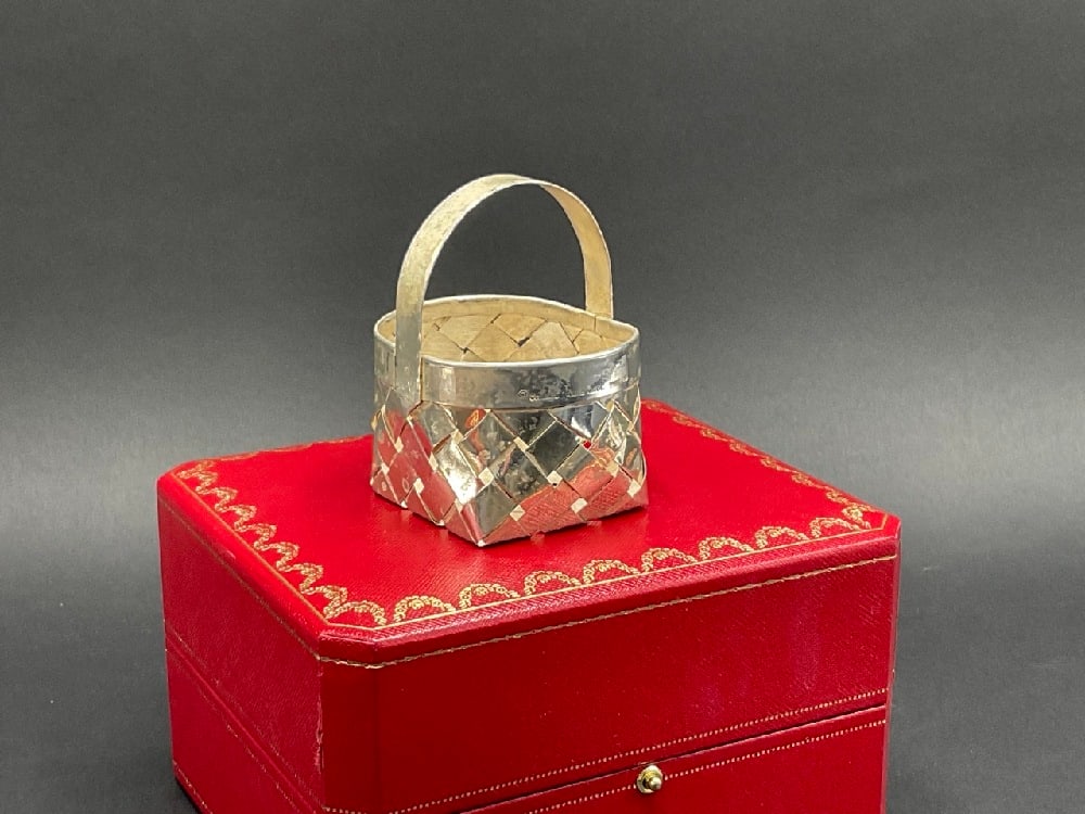 Cartier Paris Sterling Silver Small Woven Basket (1 of 5)