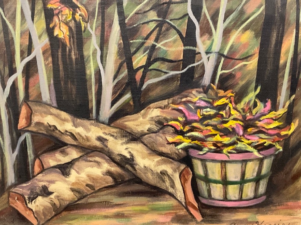 Ann Kocsis (New York 1910-1972) Still Life Oil "Birches": Ann Kocsis (New York 1910-1972) Titled: Birches Oil on canvas Signed lower right. Dimensions: 20" X 24" Ann Kocsis of New York city was an American Still life painter. A collection of works by the art