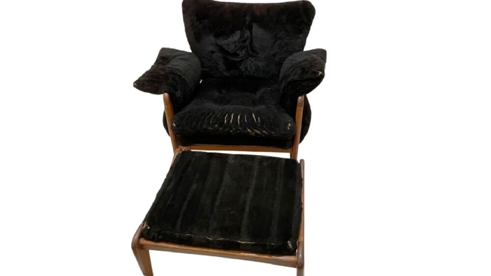 Mid Century Danish Modern Arm Chair and Ottoman (1 of 7)