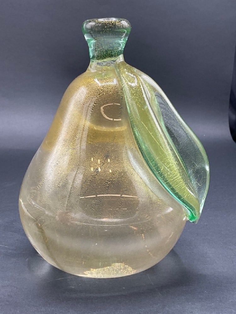 Archimede Seguso Signed Murano Pear Fruit Sculpture (1 of 6)