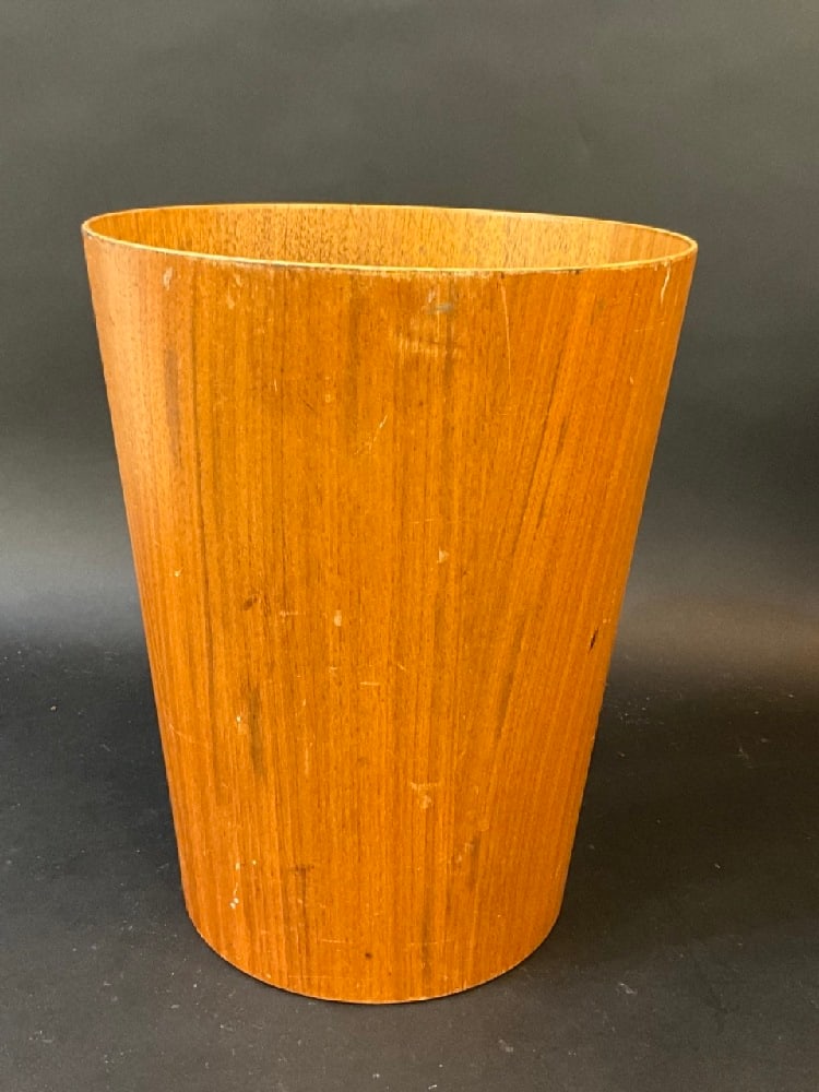 IDG Sweden Teakwood Receptacle Trash Can: IDG Sweden Teakwood Receptacle Trash Can. Dimensions: 13” x 10 1/4”